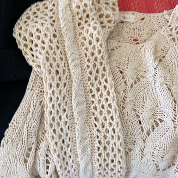 Ryu Open Weave Cropped Sweater Sz S - Picture 9 of 9